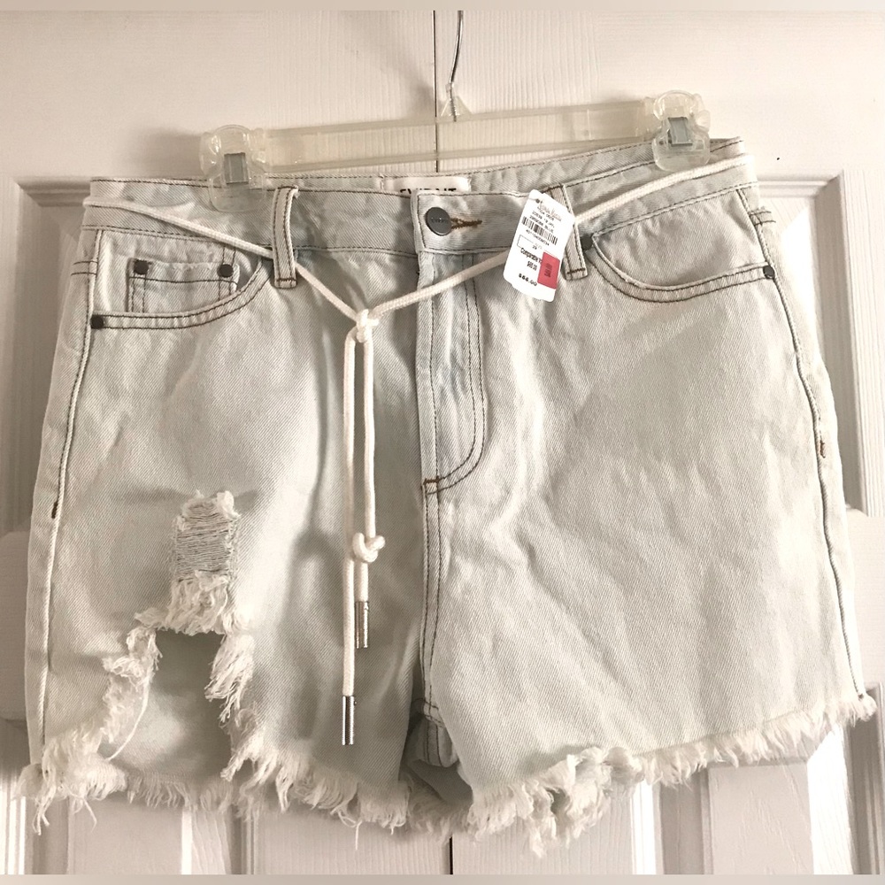 Evidnt Los Angeles Distressed Denim Shorts, Size 29.